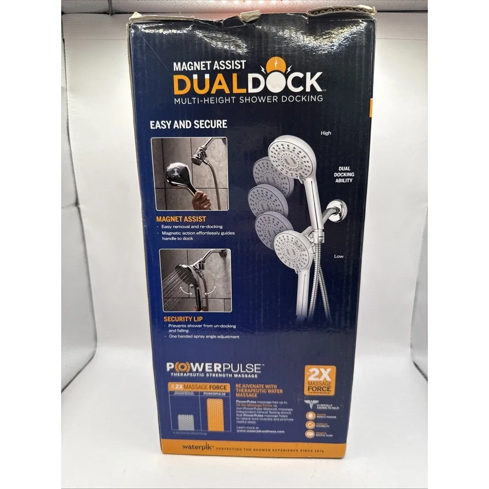 Waterpik Magnet Assist DualDock 8-Spray Handheld Shower Head - New In Box (NIB)